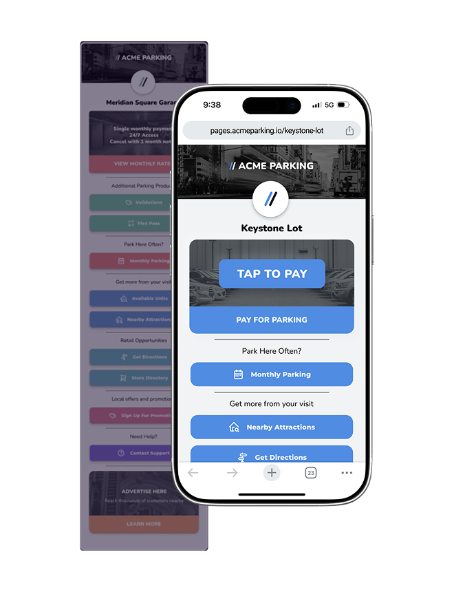 DashPages microsite on a phone